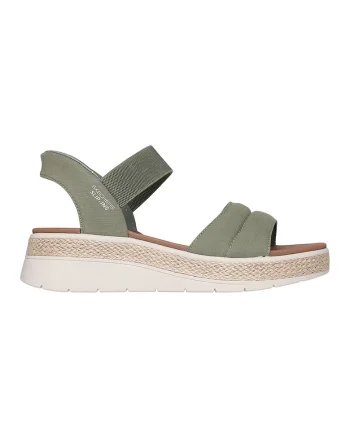 Sandale cu talpa wedge Slip-Ins™ Bobs Sun Ray, Caramel/Verde feriga