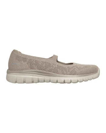 Pantofi slip-on din material textil Graceful Chic Motion, Maro taupe