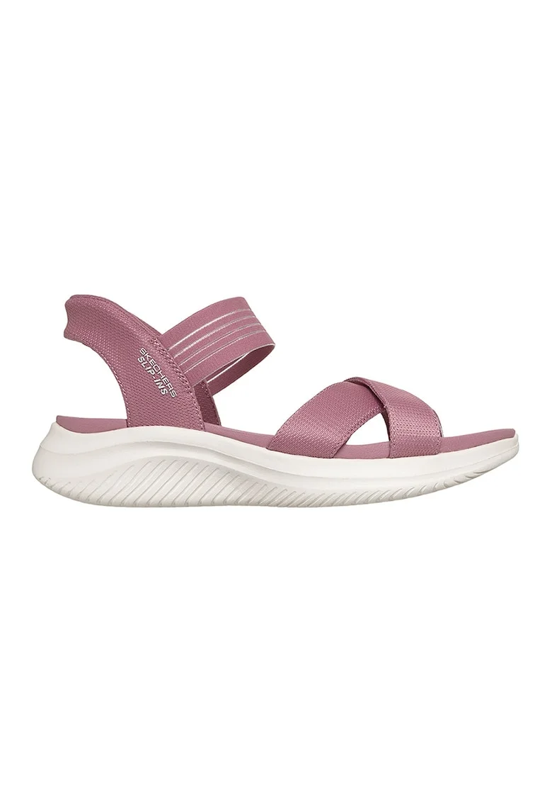 Sandale slip-ins cu barete incrucisate Ultra Flex 3.0, Roz zmeuriu/Alb murdar