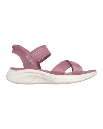 Sandale slip-ins cu barete incrucisate Ultra Flex 3.0, Roz zmeuriu/Alb murdar