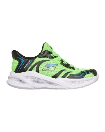 Pantofi sport Meteor slip-ins cu LED-uri, Negru/Verde lime