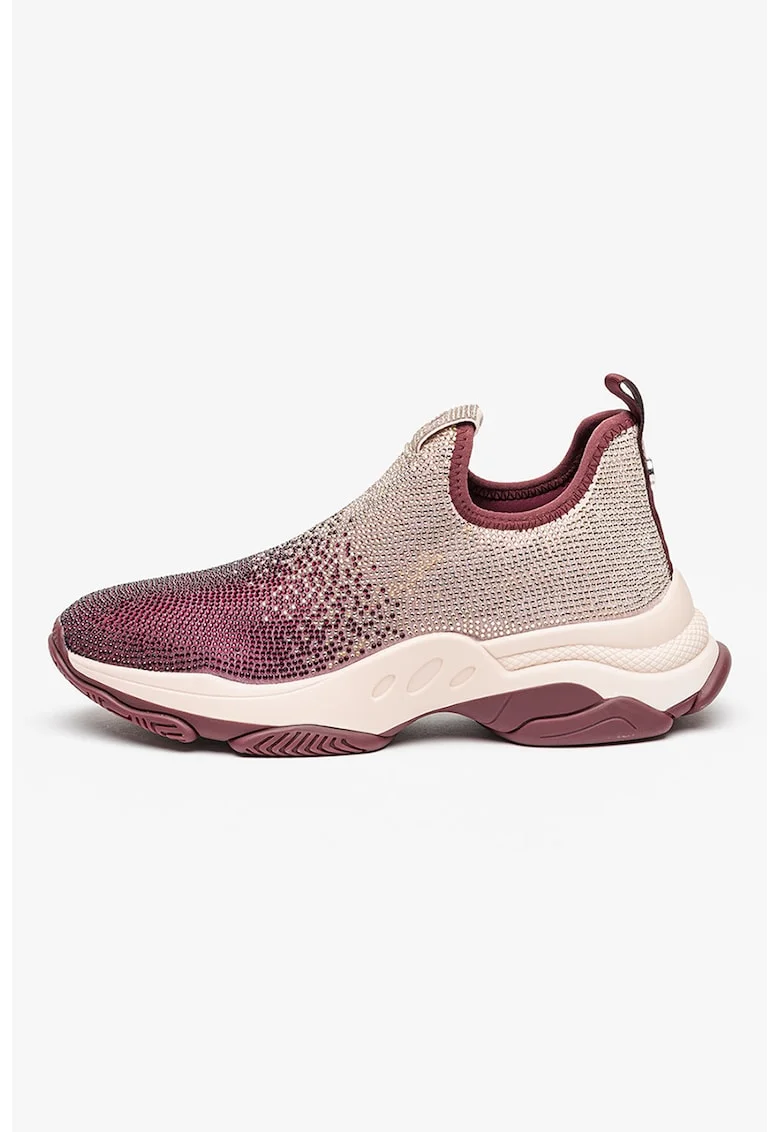 Pantofi sport slip-on cu strasuri, Violet/Argintiu