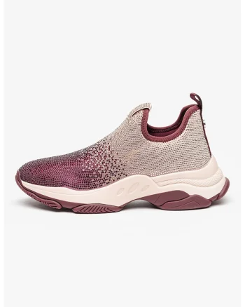Pantofi sport slip-on cu strasuri, Violet/Argintiu