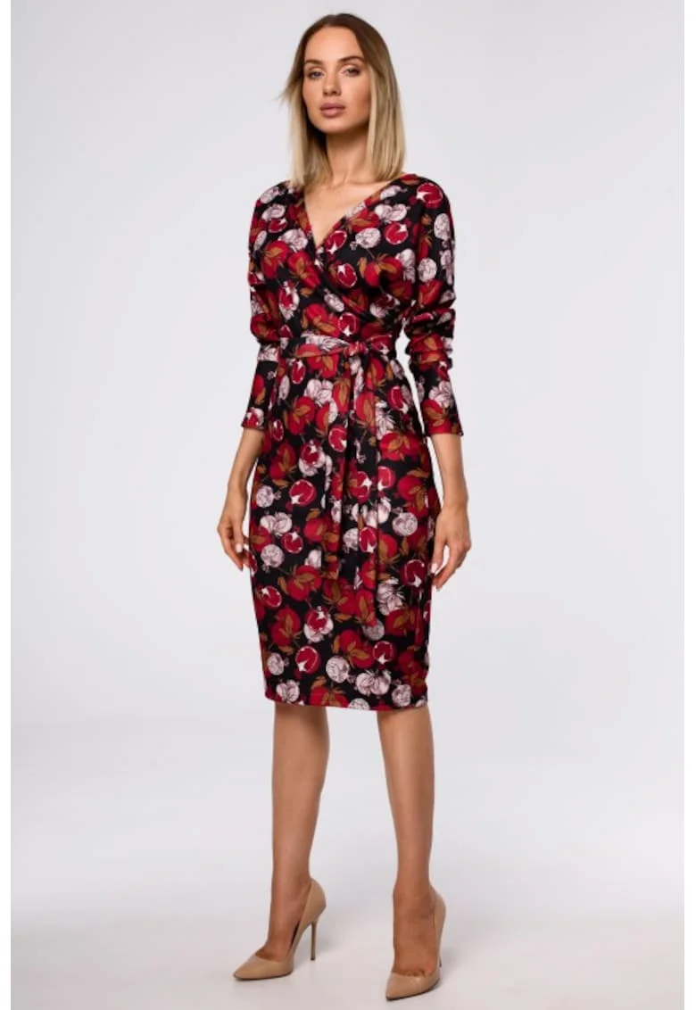 Rochie bodycon midi imprimata,, Multicolor