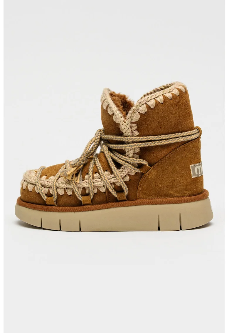 Ghete slip-on din piele intoarsa Bounce, Caramel