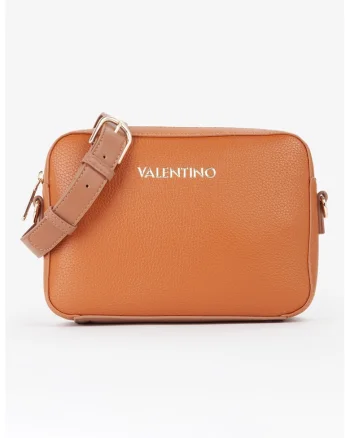 Geanta crossbody din piele ecologica cu logo metalic Alexia, Caramel