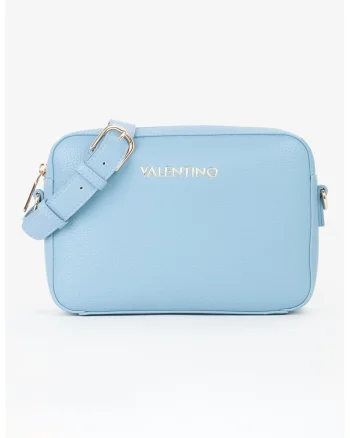 Geanta crossbody din piele ecologica cu logo metalic Alexia, Albastru glaciar