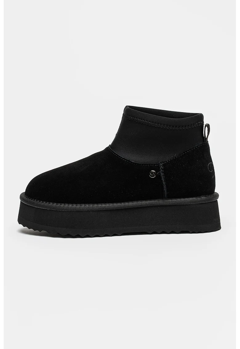 Ghete slip-on din piele intoarsa Harper, Negru/Negru stins