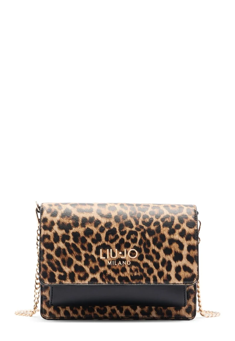Geanta crossbody din piele ecologica cu model animal print, Bej