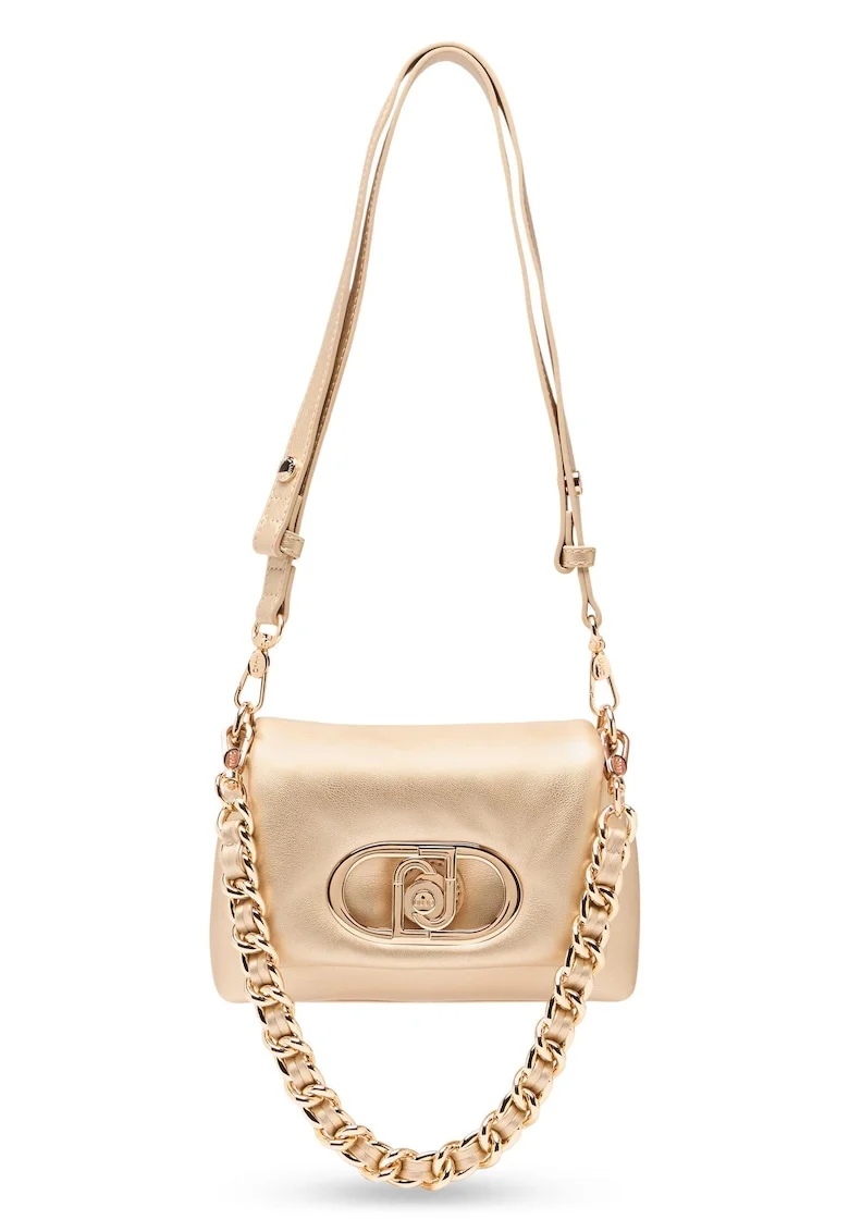 Geanta crossbody cu bareta din lant, Auriu