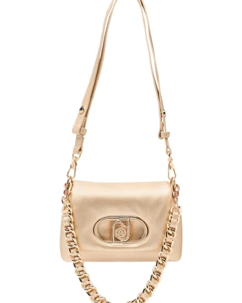 Geanta crossbody cu bareta din lant, Auriu