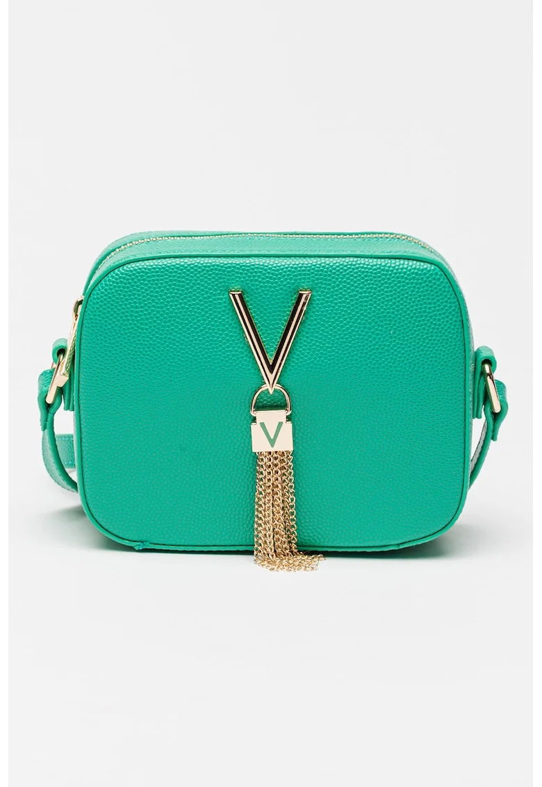 Geanta crossbody de piele ecologica Divina, Verde aquamarin