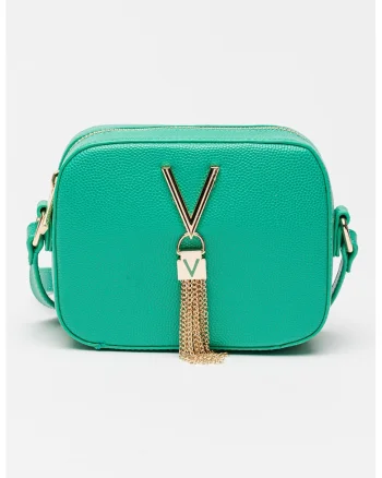 Geanta crossbody de piele ecologica Divina, Verde aquamarin