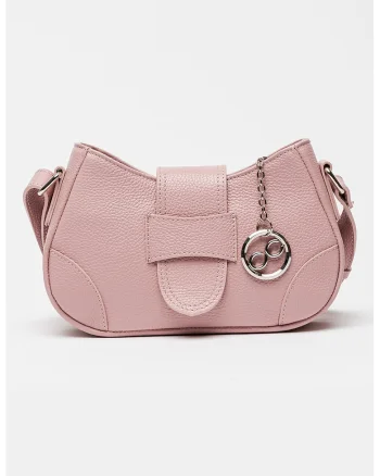 Geanta crossbody din piele cu inchidere cu clapa, Lila