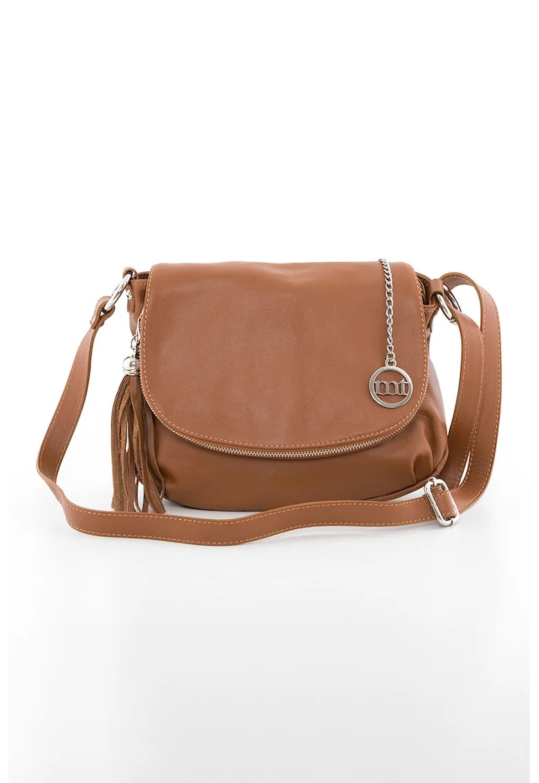 Geanta crossbody de piele Bausam, Maro scortisoara, 20x27x5