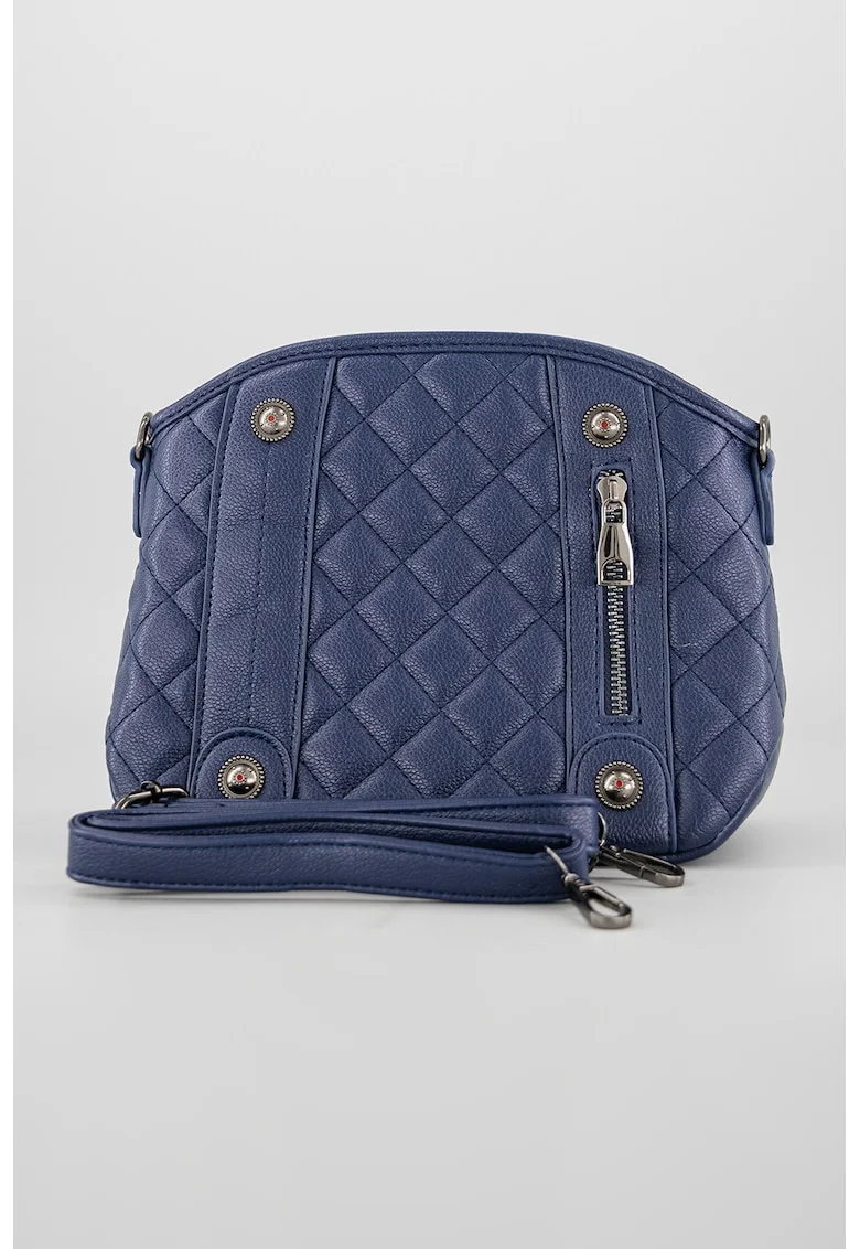 Geanta crossbody de piele ecologica cu bareta detasabila, Bleumarin