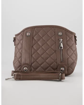 Geanta crossbody de piele ecologica cu bareta detasabila, Maro