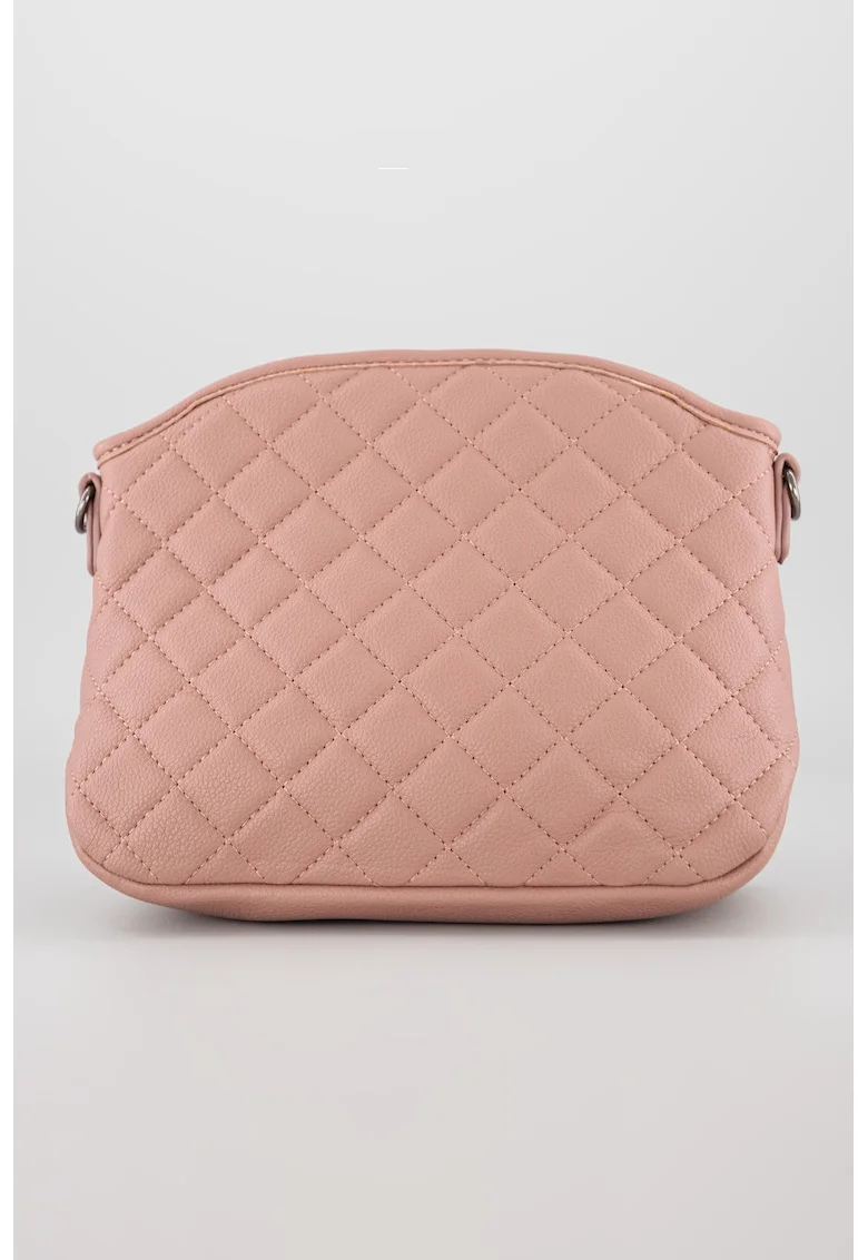 Geanta crossbody de piele ecologica cu bareta detasabila, Roz inchis