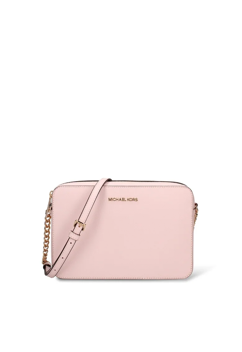 Geanta crossbody de piele, Roz pastel