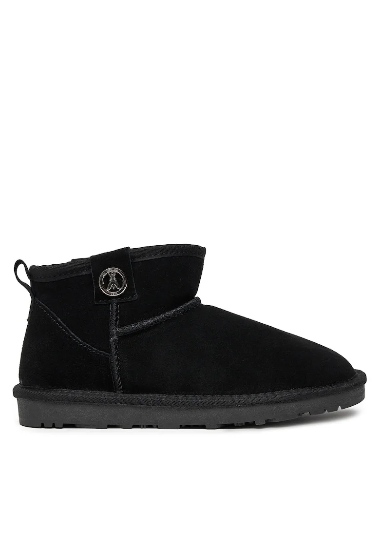 Ghete dama slip on,  de zapada, piele naturala, negru