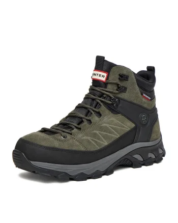 Ghete trekking barbati  kaki, piele naturala, Kaki