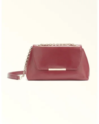 Geanta crossbody din piele Nadia, Visiniu