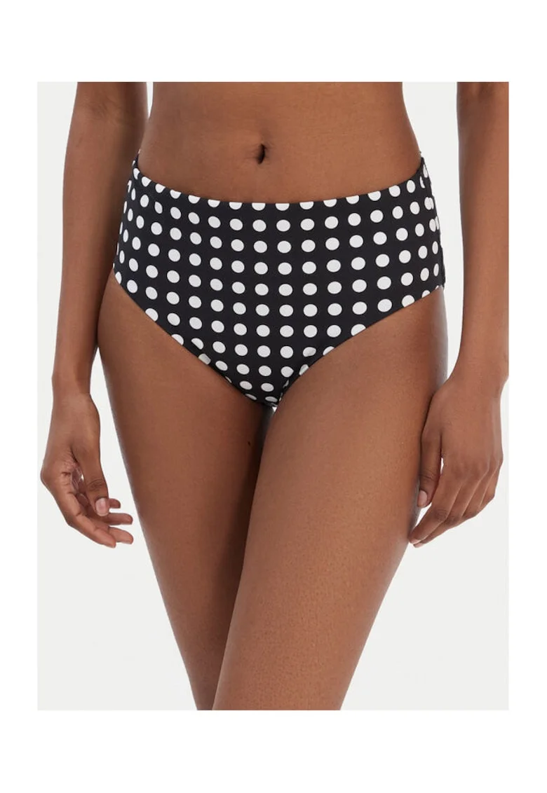 Slip de baie dama,  bicolor, Alb/Negru