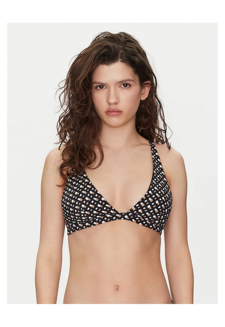 Sutien de baie dama,  negru cu model