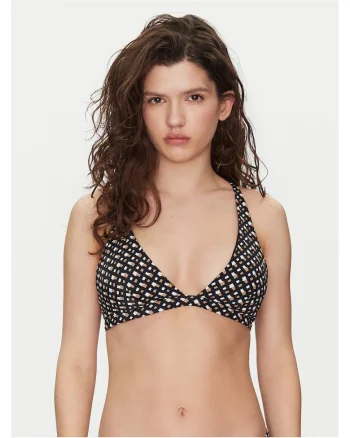 Sutien de baie dama,  negru cu model