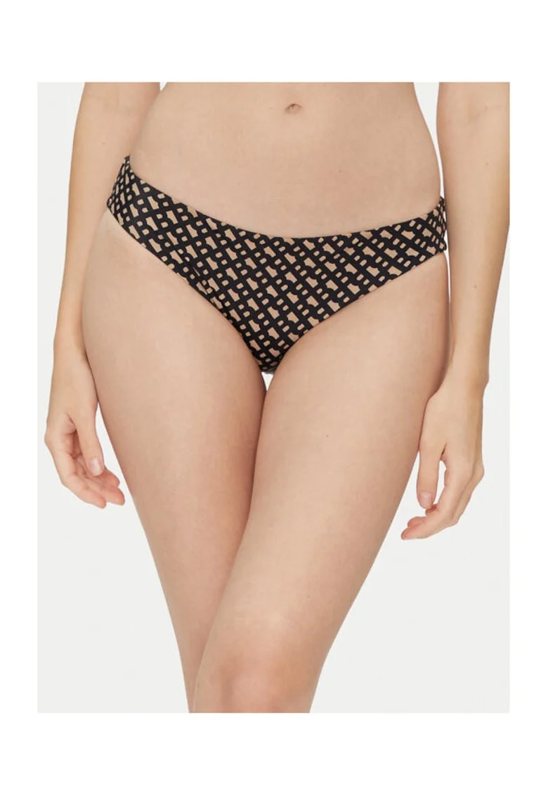 Slip de baie dama  negru/maro, material elastic