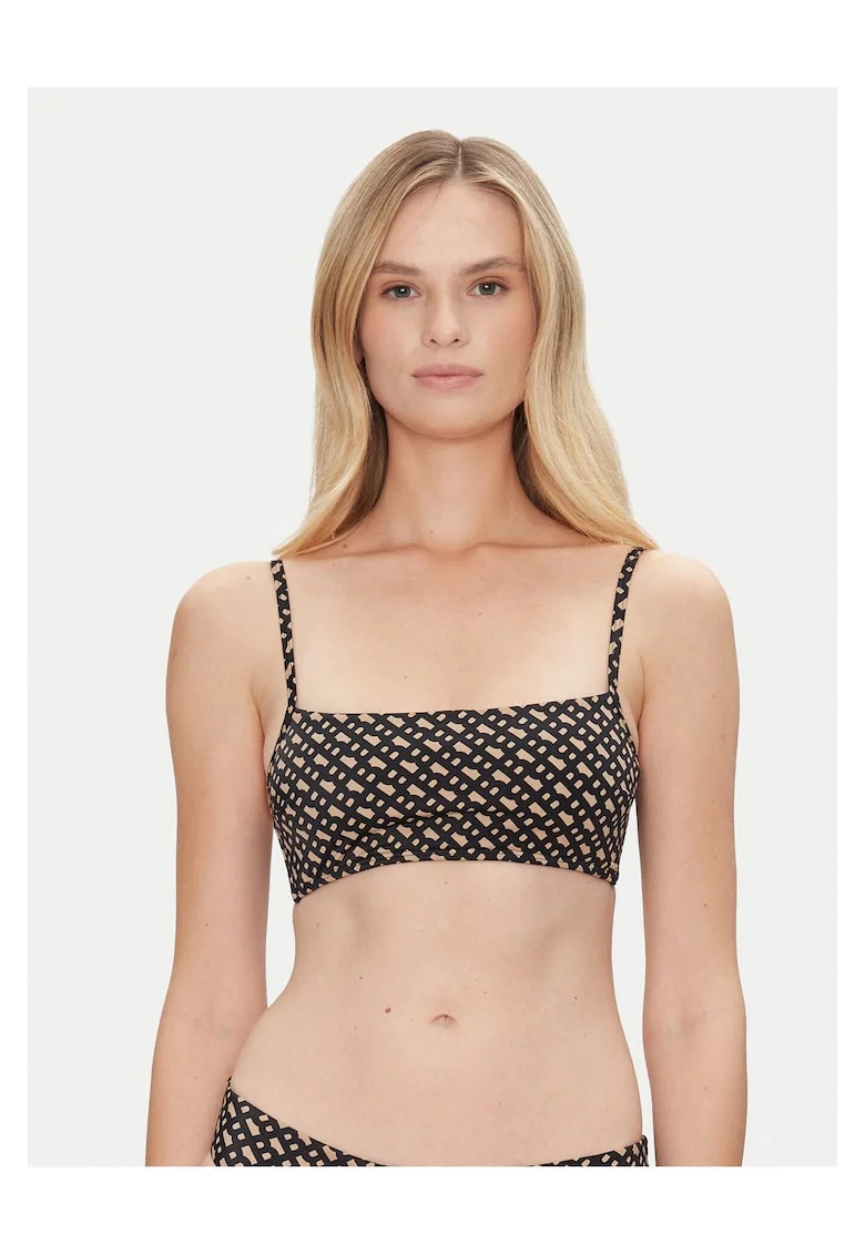 Sutien de bikini dama,  sintetic, multicolor, Negru/Maro