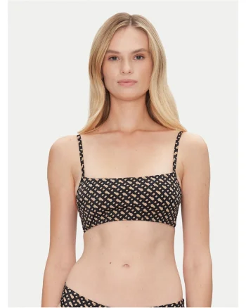 Sutien de bikini dama,  sintetic, multicolor, Negru/Maro
