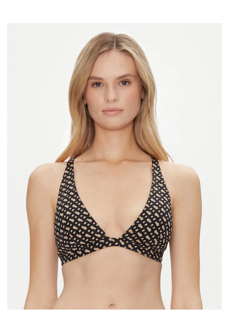 Sutien de bikini dama,  multicolor, sintetic, Negru/Maro