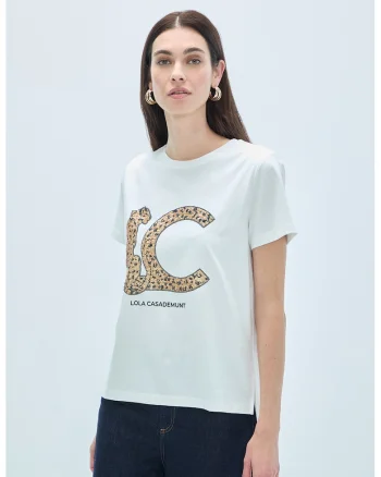 Tricou regular fit din amestec de bumbac cu imprimeu logo, Alb/Negru/Portocaliu pal