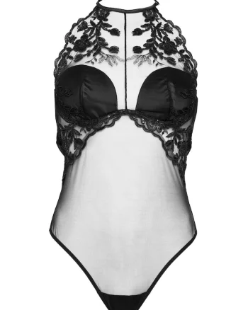 Body dama  negru, elastic