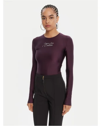Body de dama  violet, maneci lungi
