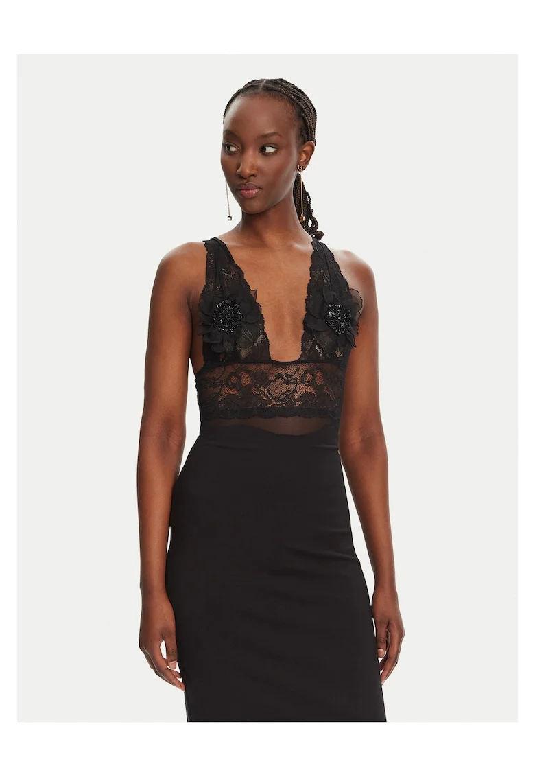 Body dama  negru, cu decolteu