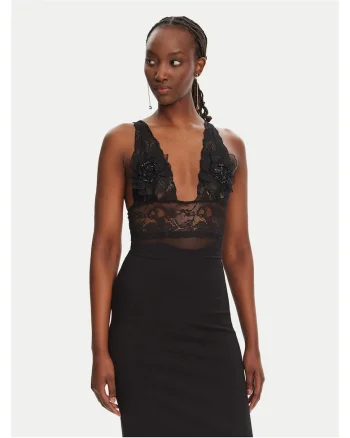 Body dama  negru, cu decolteu