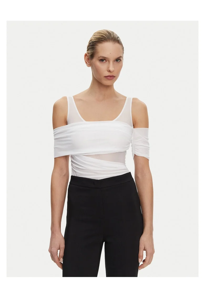 Body dama  alb, din material elastic