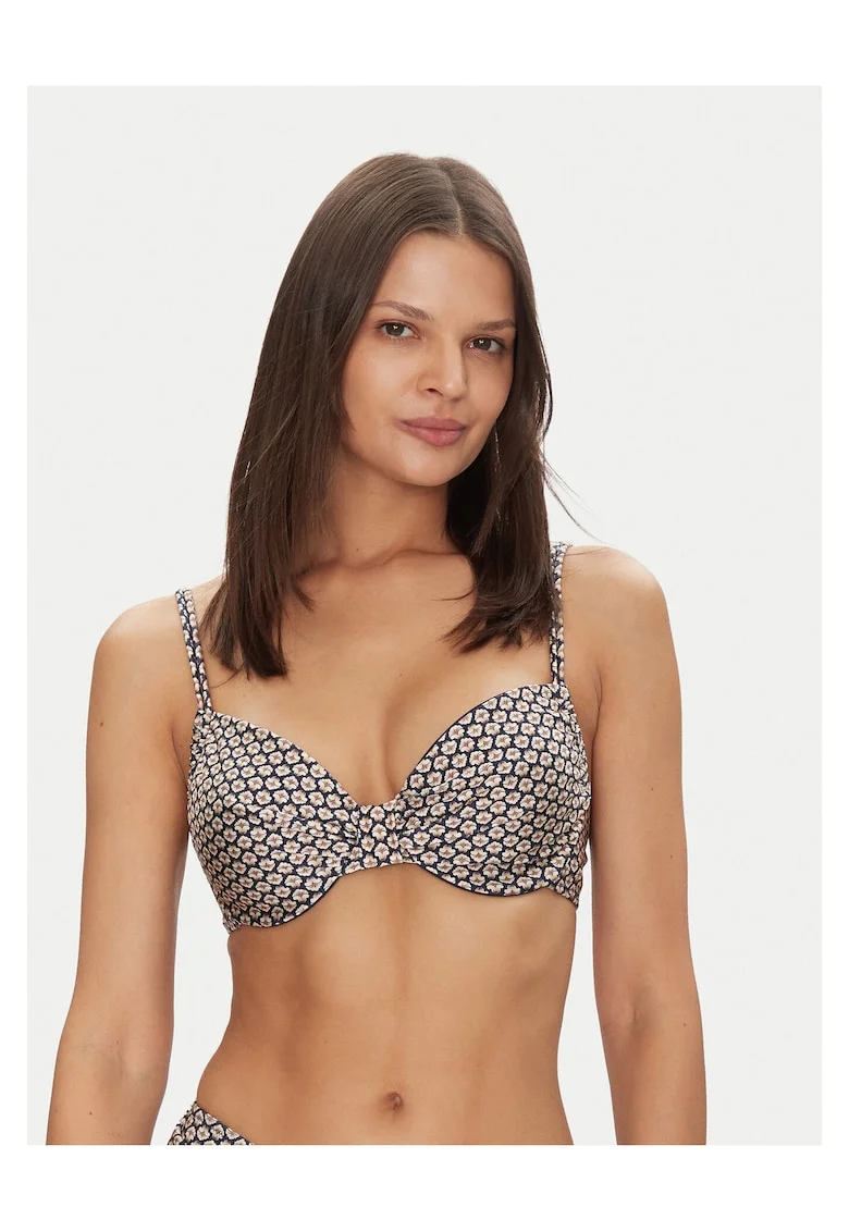 Sutien de baie dama,  partea de sus de bikini, bleumarin/bej