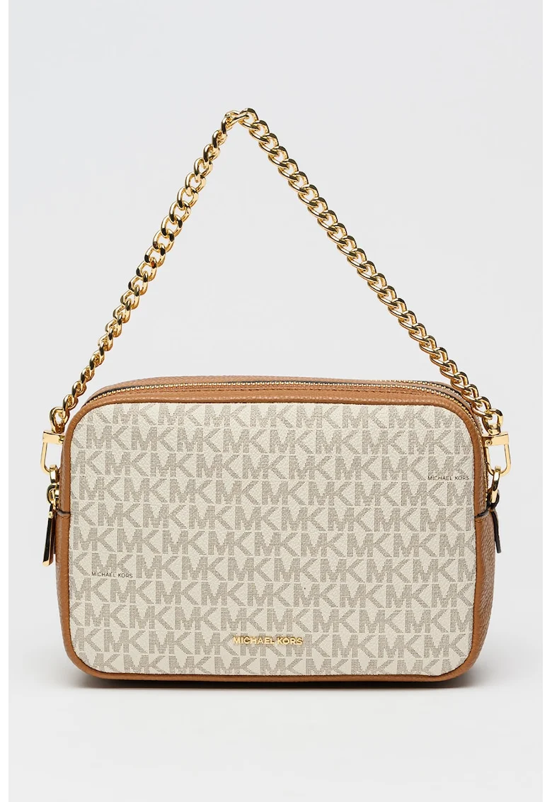 Geanta crossbody cu imprimeu logo Bryant, Alb/Maro scortisoara