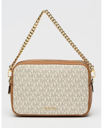 Geanta crossbody cu imprimeu logo Bryant, Alb/Maro scortisoara