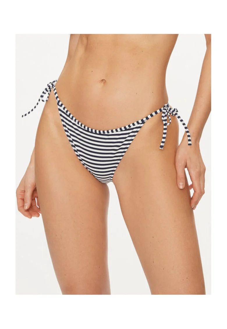 Slip de baie dama, material elastic, Alb/Bleumarin