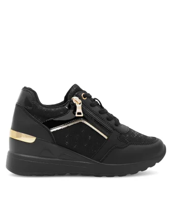 Pantofi sport dama  negru/auriu,