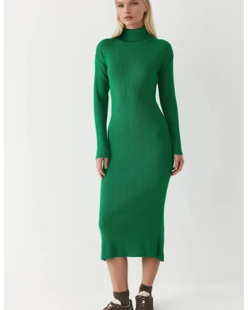 Rochie tricotata,  bodycon, verde,