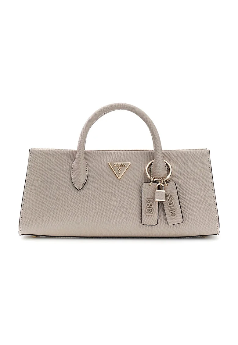 Geanta crossbody din piele ecologica cu bareta detasabila Noelle, Maro taupe deschis