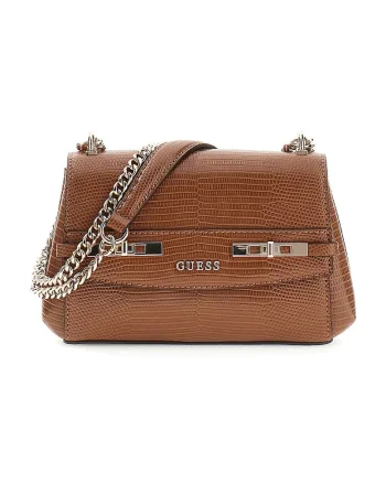 Geanta crossbody mica cu clapa Melinda, Maro cognac