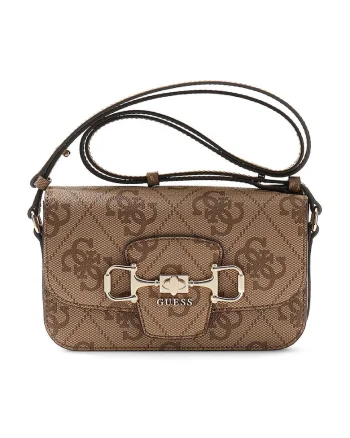 Geanta crossbody din piele ecologica cu model monograma Janie, Negru