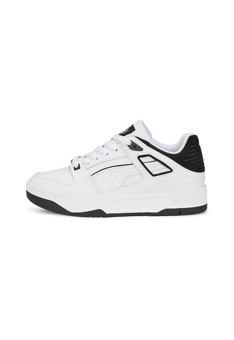 Pantofi sport de piele cu garnituri de piele intoarsa Slipstream, Negru/Alb optic