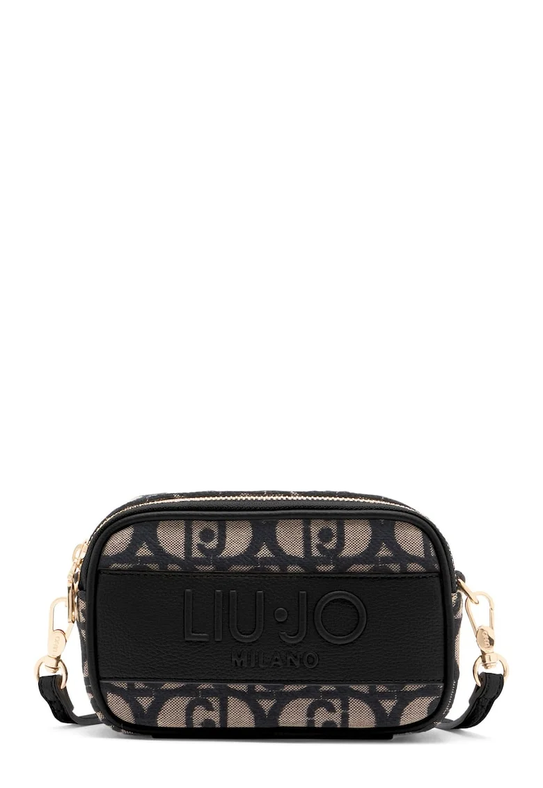 Geanta crossbody cu logo, Negru